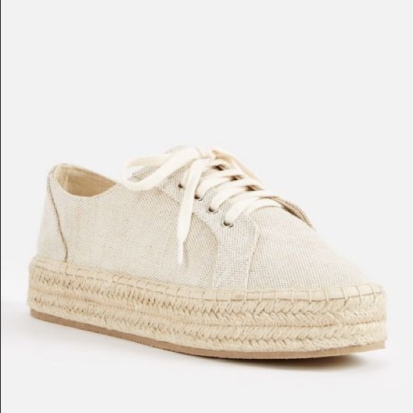 white espadrille platform sneakers